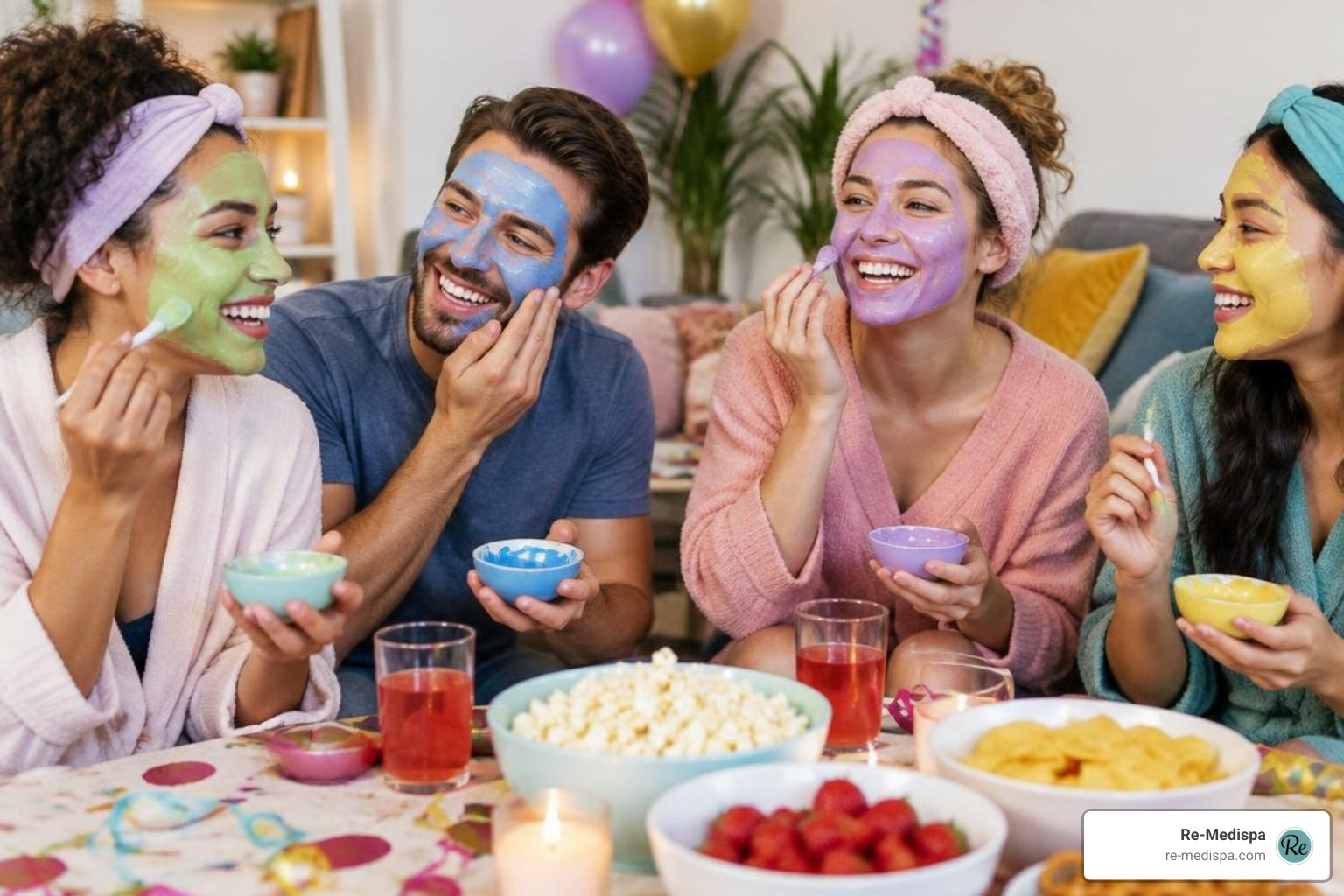 group facial party celebration ideas